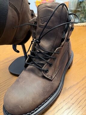 New Red Wing Shoes Brown Waterproof Men's Work Boots 406 (Soft Toe) NB unworn